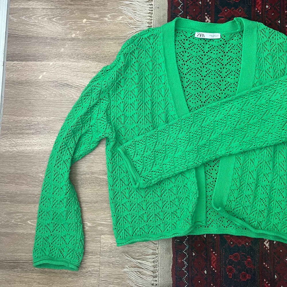 Green cardigan
